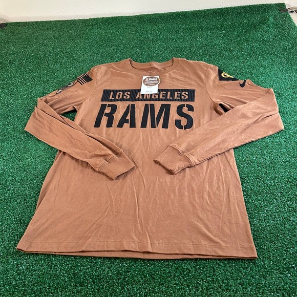Nike NFL Los Angeles Rams Salute to Service Long Sleeve Shirt Brown Mens Small - Picture 1 of 11